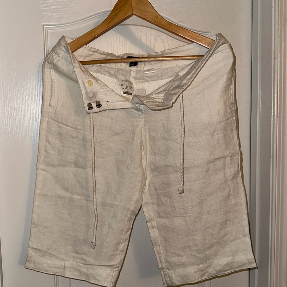JCrew White linen shorts new with tags!